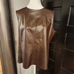 Brown genuine leather shell, Jones New York.  SZ 12